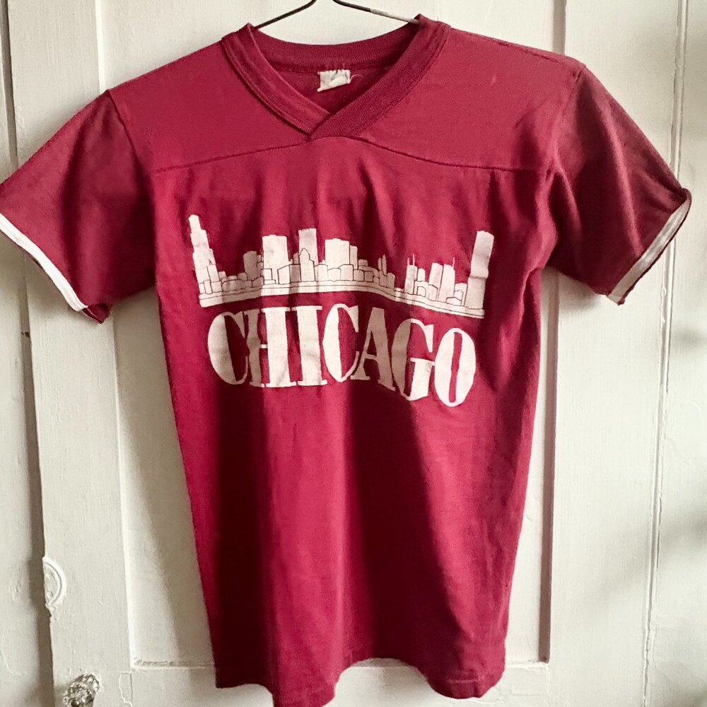 vintage chicago t-shirt xs 90s red single stitch